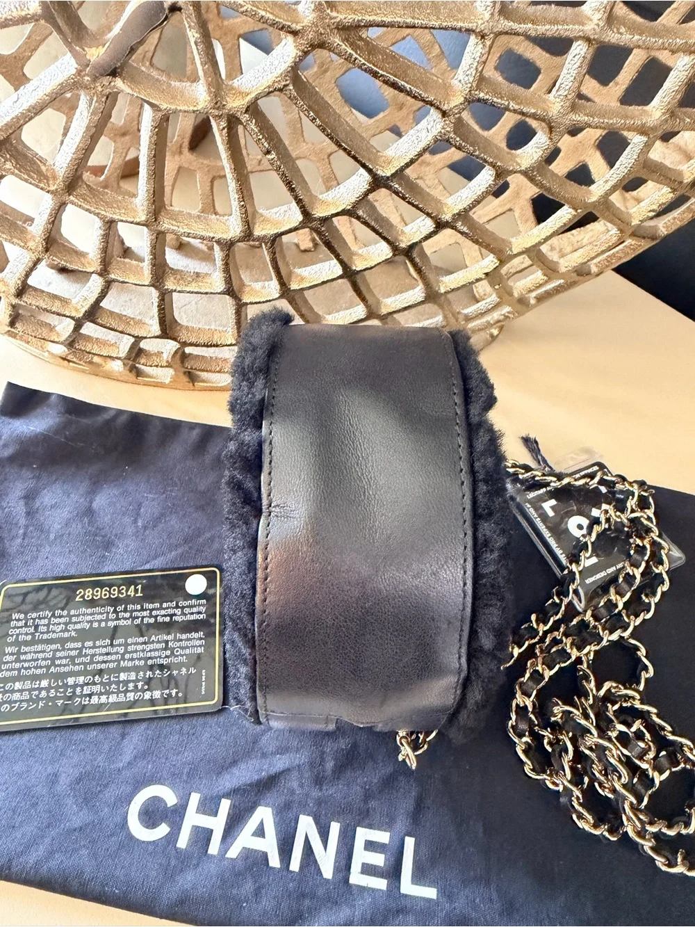Chanel Round Shearling Clutch With Chain Crossbody Bag Black | 🔥✨